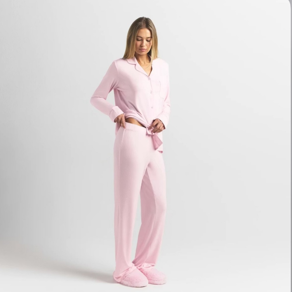 SKIMS Sleep Long Sleep Set Pajamas In Bloom Pink 🔥SOLD OUT COLOR